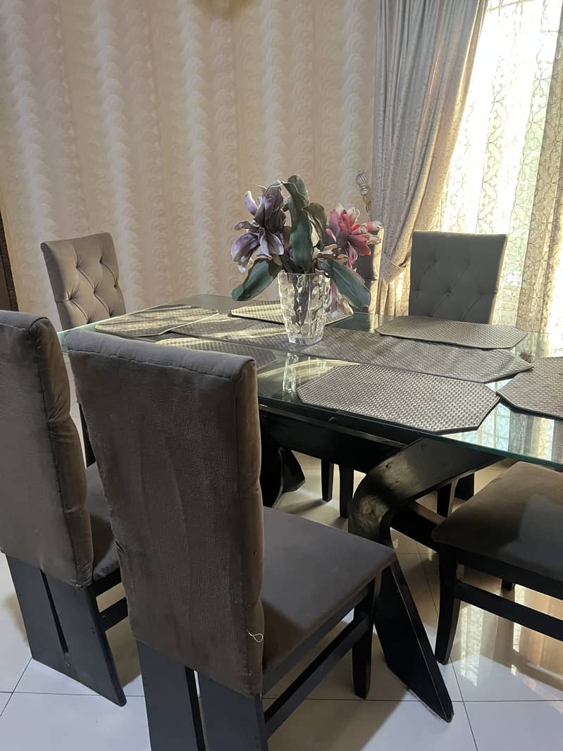 Dining table set with 6 chairs 2