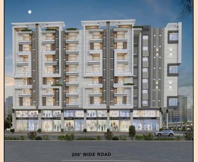 1386 sq ft super luxury Show roomon 200 ft road with 20 ft Height