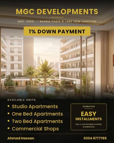 1 BED FULLY FITTED APPARTRMENT AVAILABLE FOR SALE IN MGC JEWL