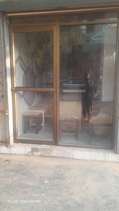 front mirror of shop