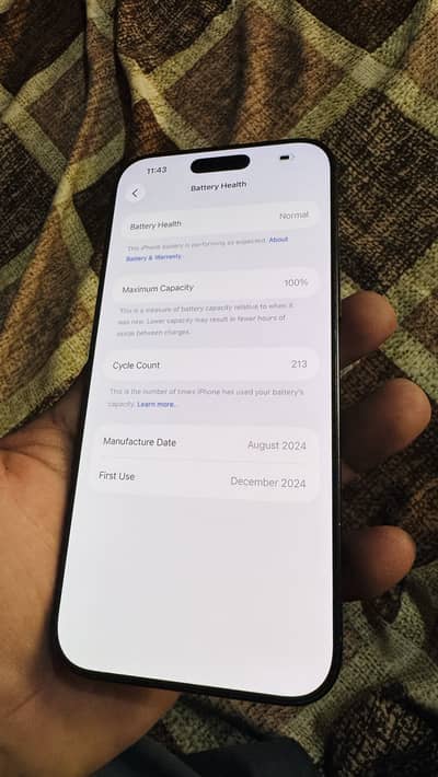 Apple iPhone 16 Pro Max 256GB Bettery 100%