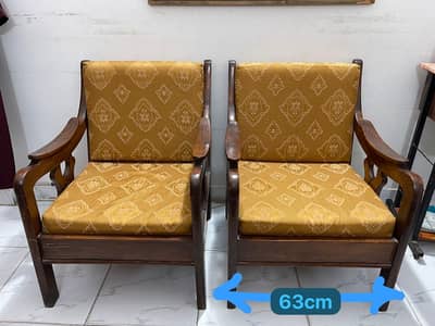Pair of wooden armchairs (2 chairs)