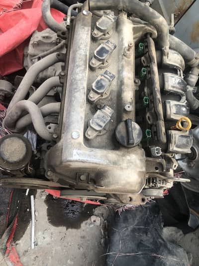 Toyota 1.3 1NZ engine +Gear with computer and wiring