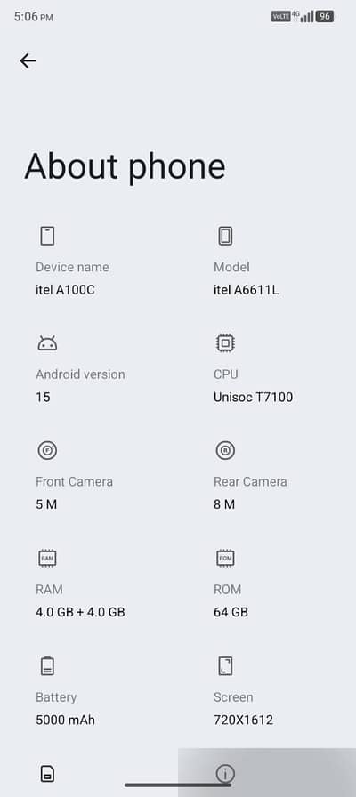 Itel A100c. . . 9 months warranty. . . 4+4 gb ram 64 gb storage