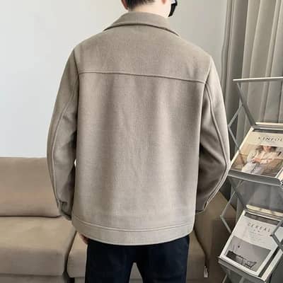Men's Slim Fit Wool Jacket Winter Korean Style