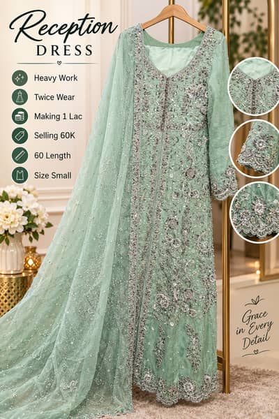Reception dress | Walima Dress | Bridal Dress | Maxi Dress for Walima