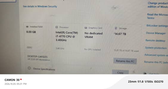 HP Intel Core i7 4th Generation CPU