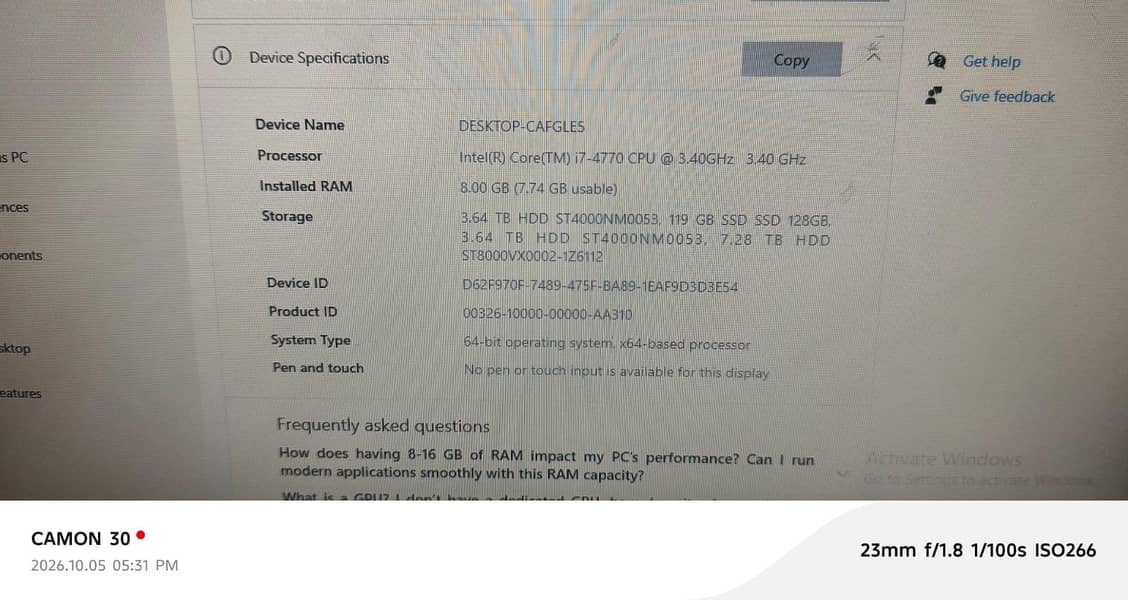 HP Intel Core i7 4th Generation CPU 1