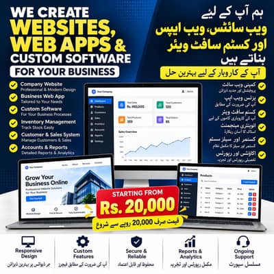 custom web app and website in 20000