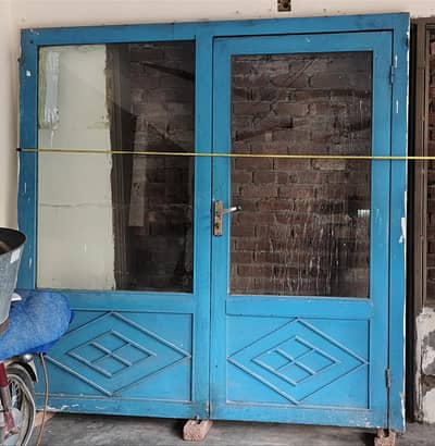 Office main Door with clear mirror windows 9/10 condition 7 x 7