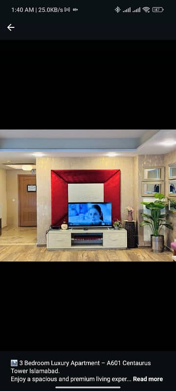 1 bed luxury apartment in centorus available on daily basis