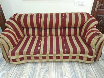 Heavy Solid Wood 6-Seater Sofa Set (3+2+1) – Strong & Durable