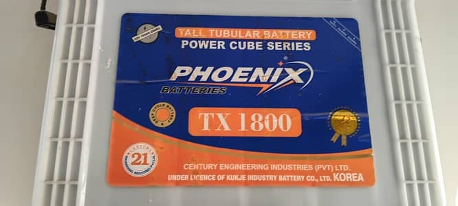 TX 1800 Tubular battery for Sale