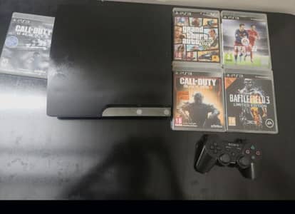PS3 SLIM + 6 GAMES + 1 CONTROLLER
