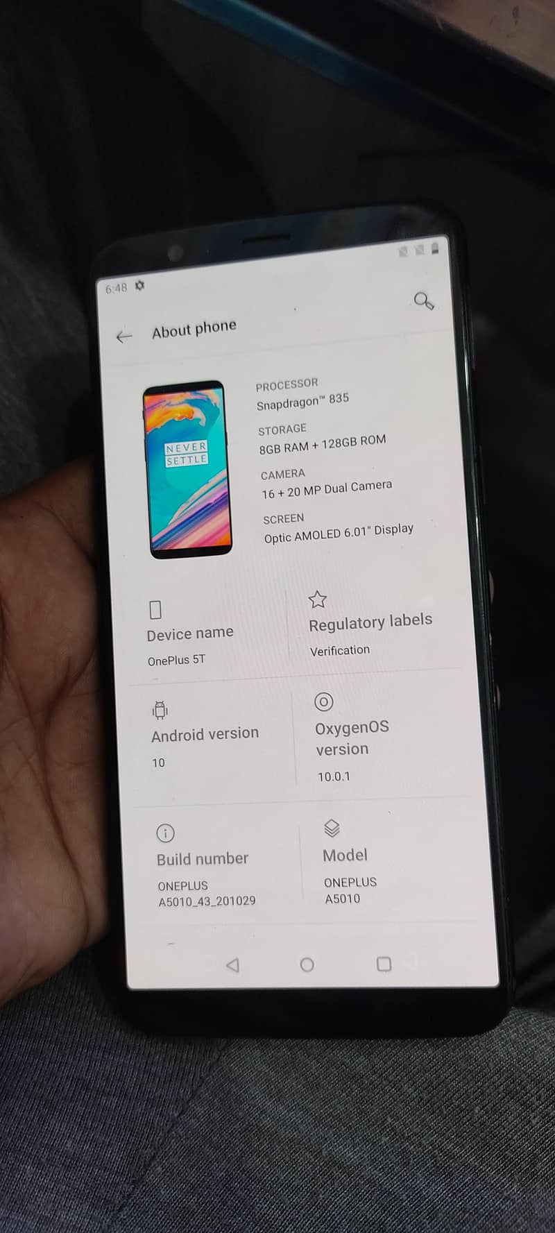 One Plus 5T 8/128 2