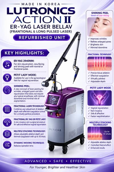 LUTRONICS ACTION II – ER-YAG BELLAV (FRANTIONAL & LONG PULSED) REFURB