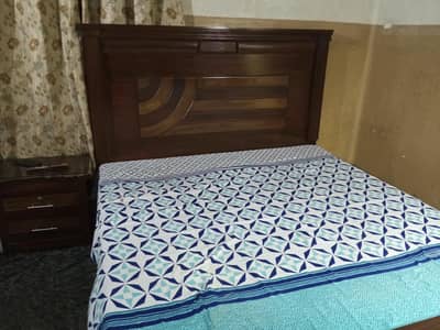 Pure wood bed and two side table or dressing