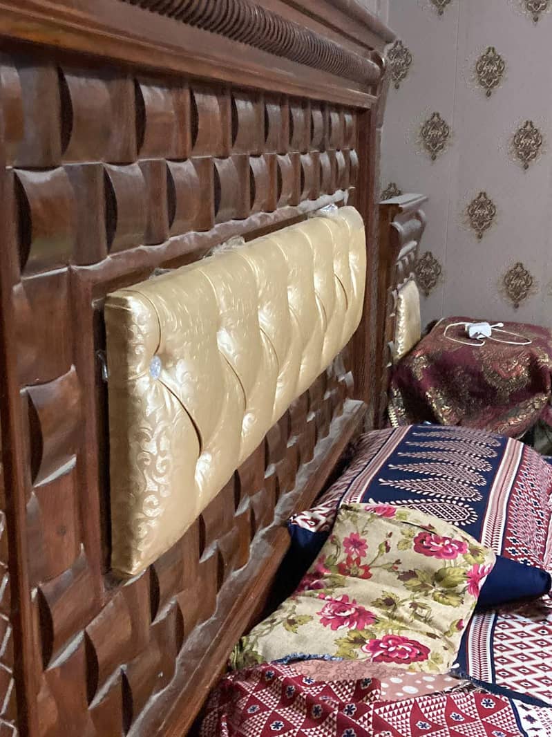 Bed with Side table & Mirror 3