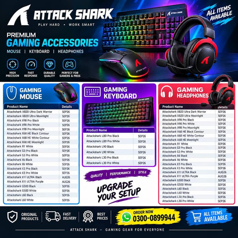 ATTACK SHARK GAMING ACCESSORIES 0