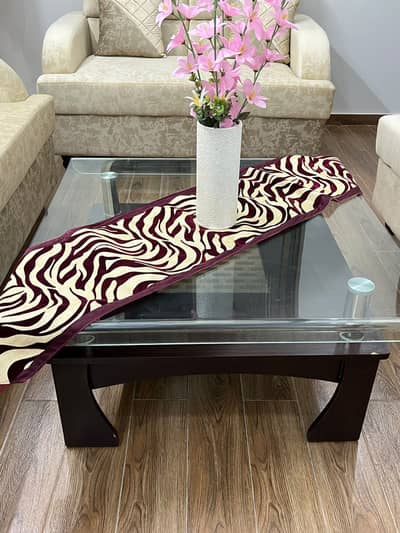 Glass top wooden Coffee table / Centre Table