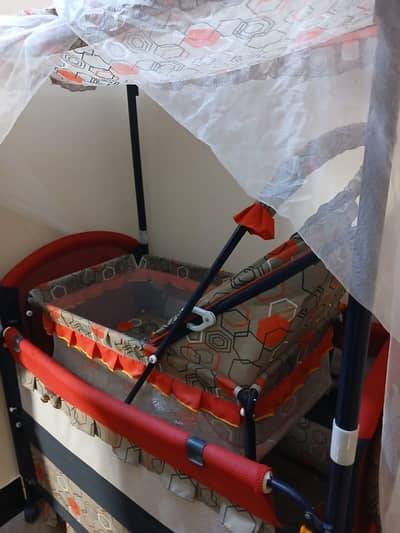 Baby Cot with Swing and Mosquito Net For Sale - Good Condition