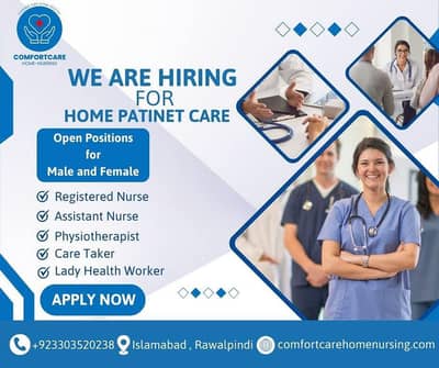 We Are Hiring Female Assistant Nurse and Female Care Taker
