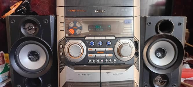 philips vcd mp3 aux radio mic sound system