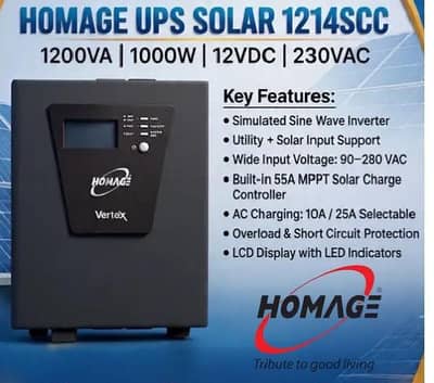 Homage UPS  Vertex Series HVS-1214SCC ( Solar UPS)