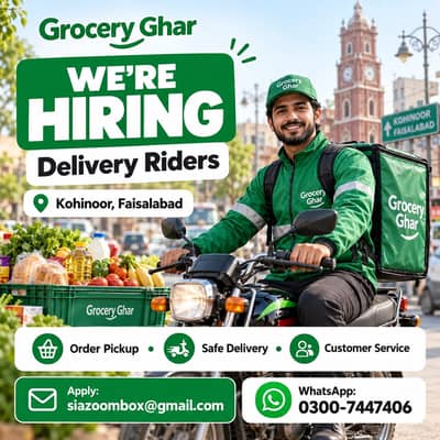 Delivery Riders Required – Riders Jobs | Faisalabad (Male)