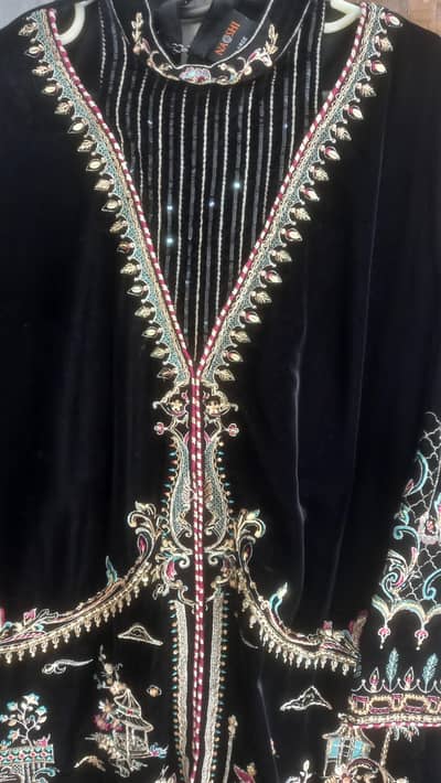 Naqshi velvet dress