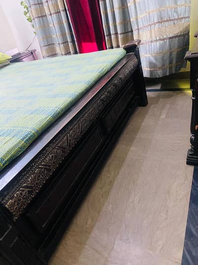 King size bed set pure wood