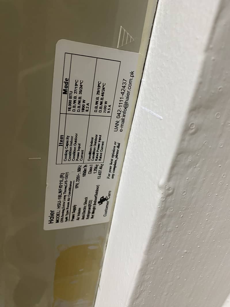 Haier split Ac 1.5 ton 2