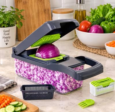 12 in 1 Vegetable Chopper - Onion Cutter & Slicer With Container