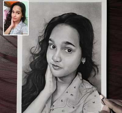 hand made sketch portrait