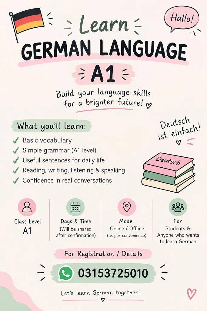 German A1 Language Classes for Beginners 0