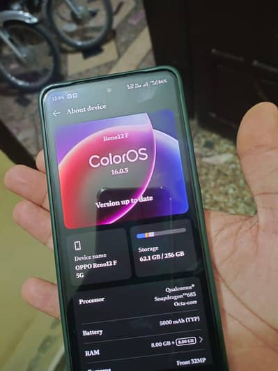 OPPO Reno12 F 16gb 256gb complete box one hand use 10/10