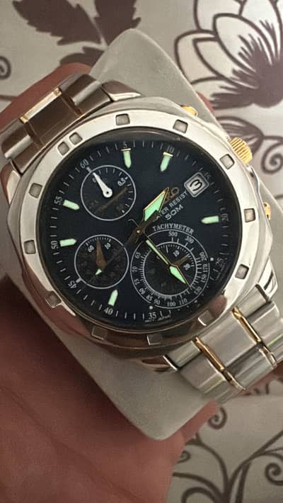 Seiko chronograph  blue dial v657-9020