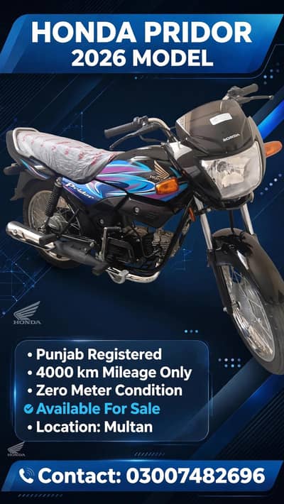 Honda Pridor 2026 Model First Owner for Sale