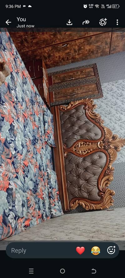 double bed , 2 mirror side table nabi pura