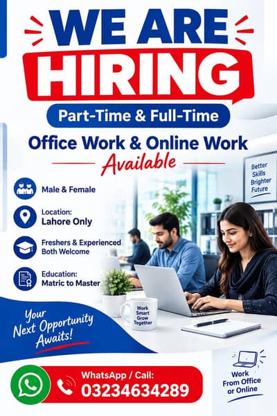 PART TIME AND FULL TIME WORK AVAILABLE FOR MALES AND FEMALES