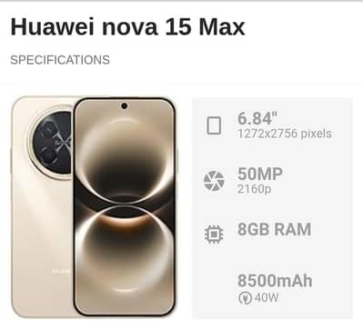 BRAND NEW 8500mAh BATTERY + 120Hz OLED — Huawei Nova 15 Max 8/256