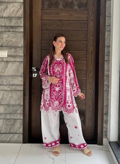 Doria Lawn Digital Printed Cutwork Style