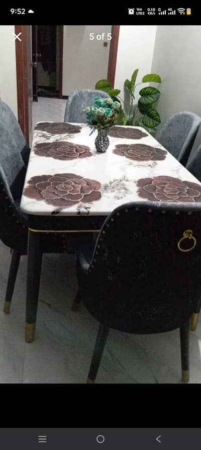 dinning table 6 seater marble