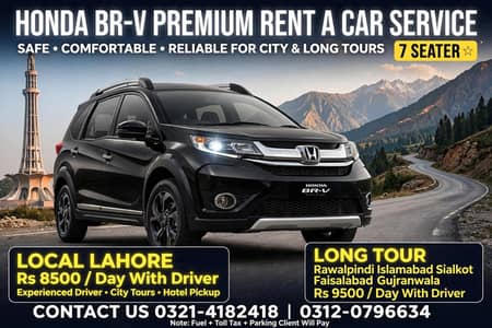 Honda BRV for Rent with Driver for Trip and Events