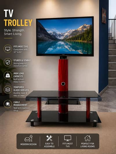 Led Glass trolley