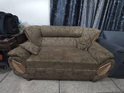 Textured Velvet Sofa Set - Excellent Condition