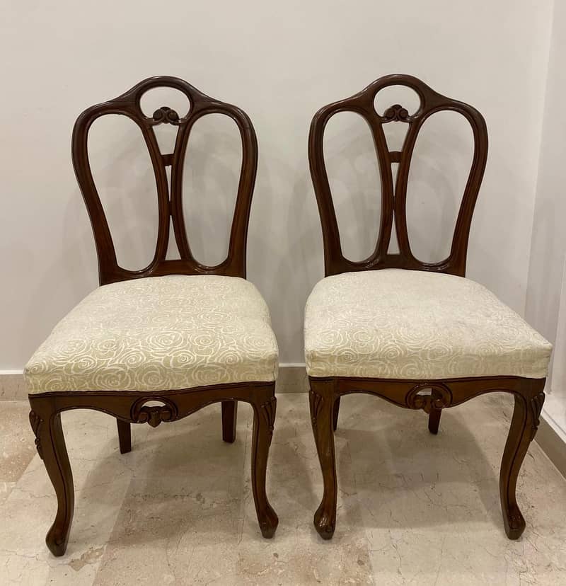 Solid Wood Dining Table & 8 High-Back Chairs – Excellent Condition 1