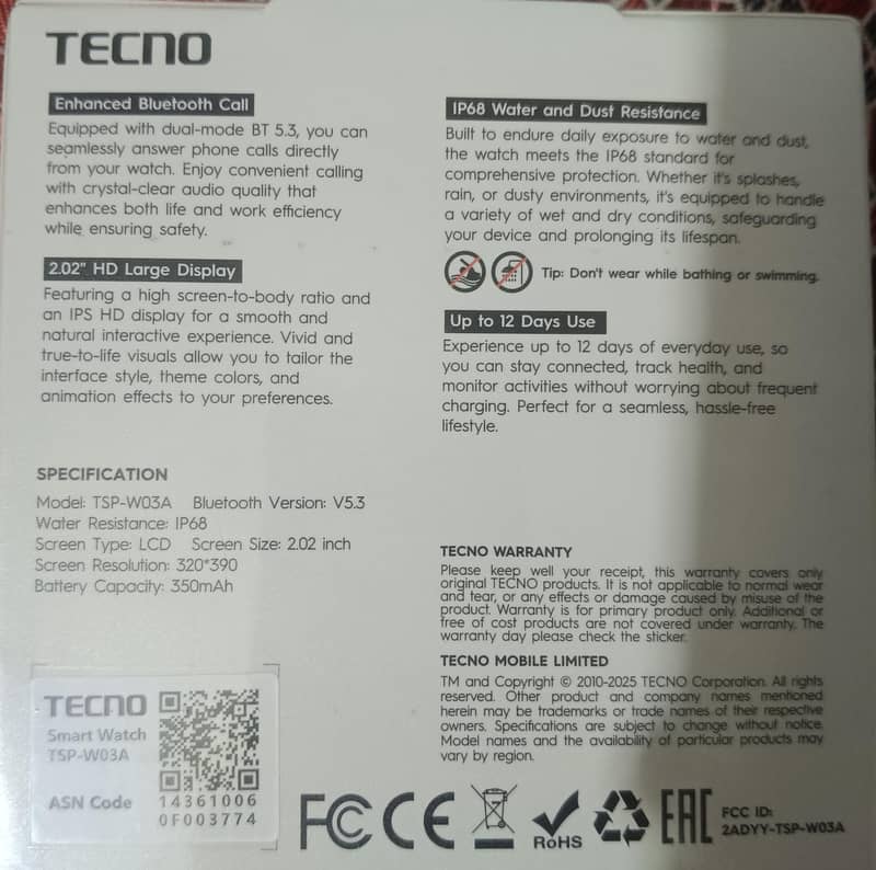Tecno Watch 3 Active 1