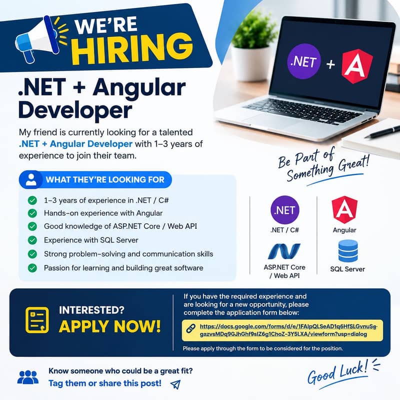 HIRING: . NET + ANGULAR DEVELOPER 0