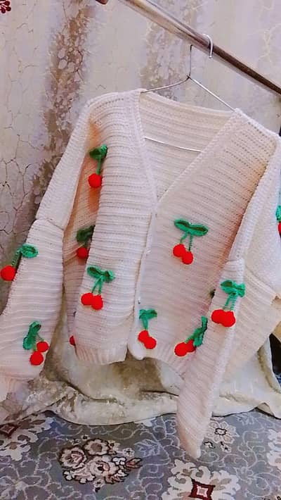 Beautiful handmade cherry cordigon